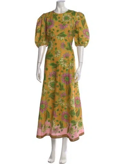 Pre-owned Alemais Winnie Long Dress In Yellow