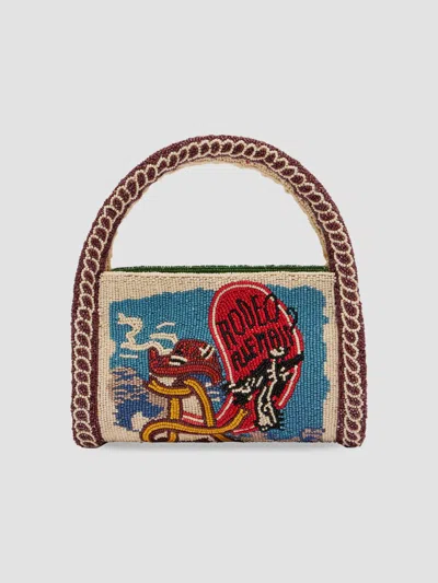Alemais Women's Ace Beaded Barrel Top Handle Bag In Red