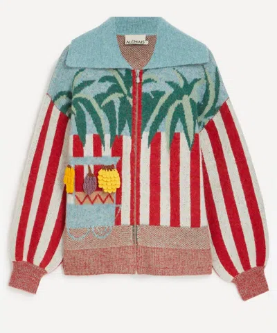Alemais Women's Adam Lester Fruit Cart Applique Cardigan