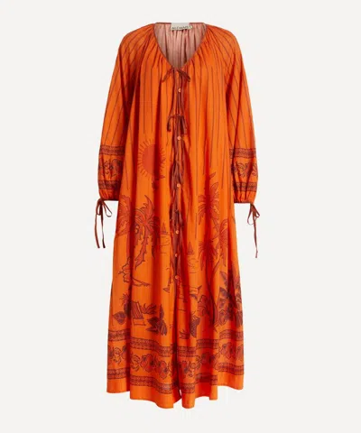 Alemais Women's Boathouse Midi Pool Dress In Orange