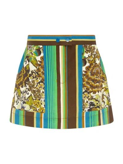 Alemais Women's Charlie Graphic Linen Miniskirt In Multi