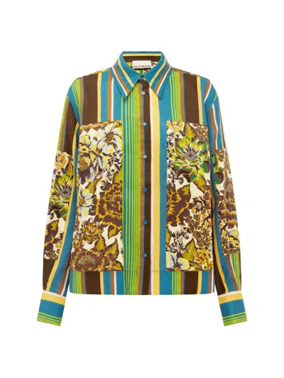 Alemais Women's Charlie Linen Printed Shirt In Multi