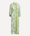 Alemais Checkmate Printed Linen Shirt Dress