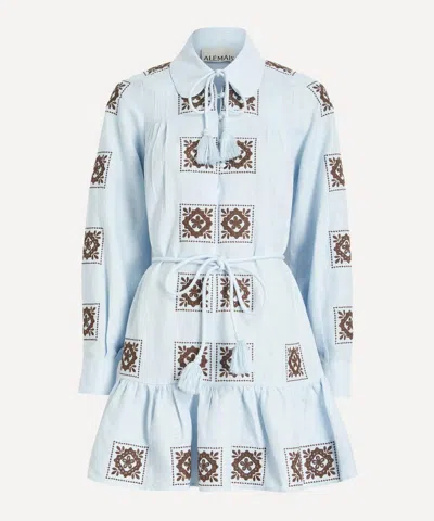Alemais Women's Grace Mini Shirt Dress In Blue