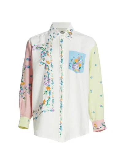 Alemais Women's Hotel Paradiso Willa Embroidered Linen Shirt