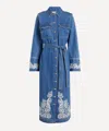 Alemais Women's Jacones Embroidered Denim Shirt Dress In Blue