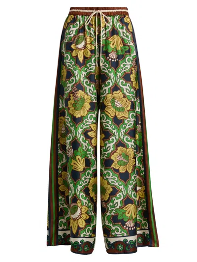 ALEMAIS WOMEN'S LIANA SILK PALAZZO PANTS