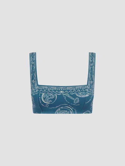 Alemais Women's Lucky Square-neck Bikini Top In Blue