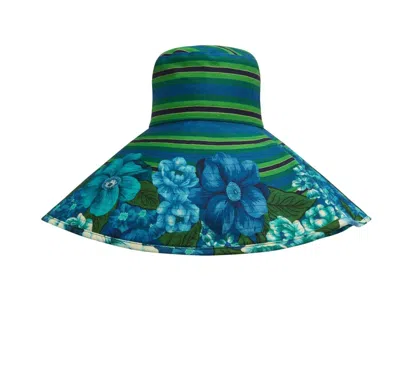 Alemais Women's Margo Wide Brim Hat In Blue Multi In Green