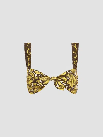Alemais Women's Mona Floral Tie Bikini Top In Yellow