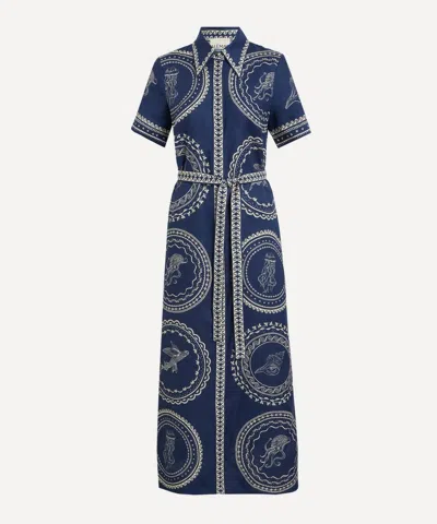 Alemais Lapel Dress In Blue