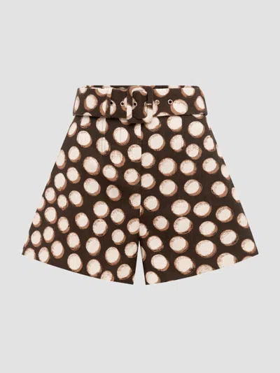 Alemais Paula Belted Polka-dot Shorts In Multi