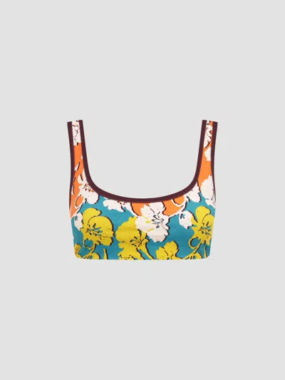 Alemais Women's Splice Floral Scoopneck Bikini Top In Neutral