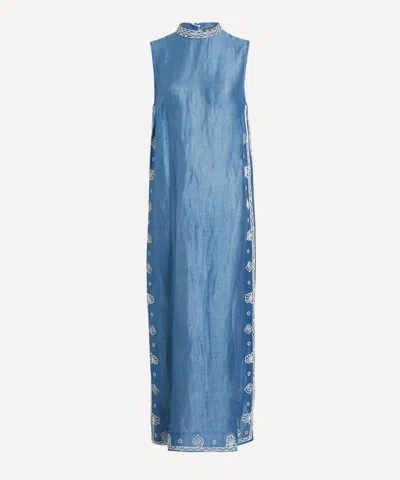 Alemais Women's Yasmeen Embellished Midi Dress In Blue