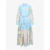 Alemais Womens Sky Sky Anouk Cotton Midi Shirt Dress In Blue