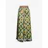 Alemais Womens  Liana Printed Silk Palazzo Trousers In Multi