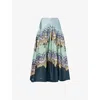 Alemais Madalena Floral-print Tiered Maxi Skirt