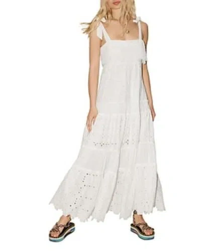 Pre-owned Alemais Womens Evie Cotton Lace Maxi Dress White Size 0 Us