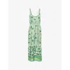 Alemais Lula Belted Fringed Embellished Printed Cotton And Silk-blend Midi Dress In Stripe