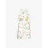 Alemais Womens Court Graphic-print Cotton Mini Dress Multi In White
