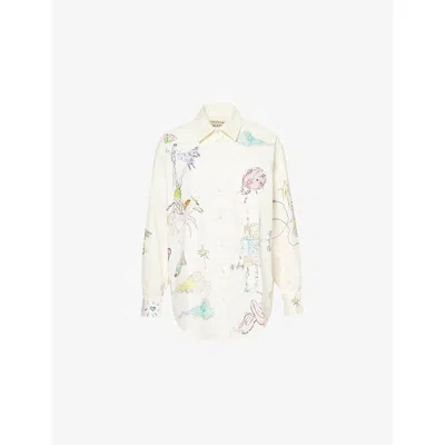 Alemais Womens Court Relaxed-fit Cotton Shirt Multi