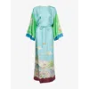 Alemais Womens Daria Graphic-print Silk Midi Dress Multi In Blue