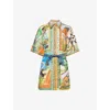 Alemais Lucky Pace Belted Printed Linen-gauze Mini Shirt Dress In Multi