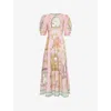 Alemais Monte Linen Midi Dress In Multi