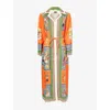 Alemais Womens Multi Rocco Graphic-pattern Flax Midi Shirt Dress In Orange