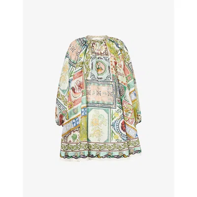 Alemais Womens Multi Tommasina Floral-print Ramie Mini Dress