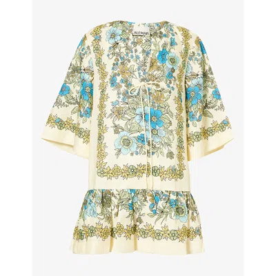Alemais Womens Sophia Printed Linen Mini Dress Multi