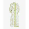 Alemais Checkmate Printed Linen Shirt Dress In Multi
