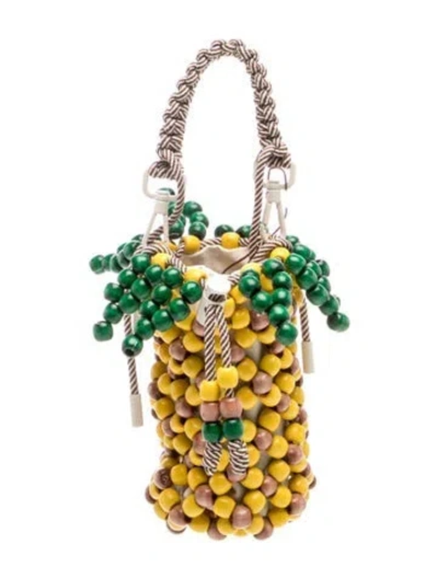 Pre-owned Alemais Wood Bead Pineapple Mini Bag W/ Tags In Neutrals