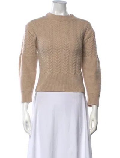 Pre-owned Alemais Wool Mock Neck Sweater In Neutrals