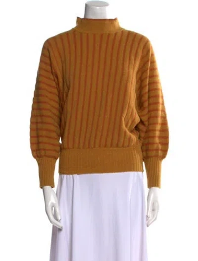 Pre-owned Alemais Wool Mock Neck Sweatshirt In Yellow