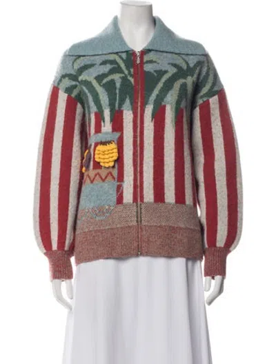 Pre-owned Alemais Wool Striped Sweater In Red