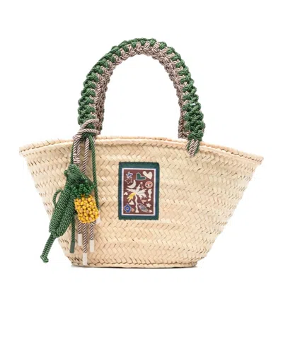 Alemais Woven Basket Bag In Brown