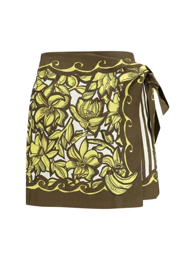 Alemais Wrap-style Mini Skirt In Yellow
