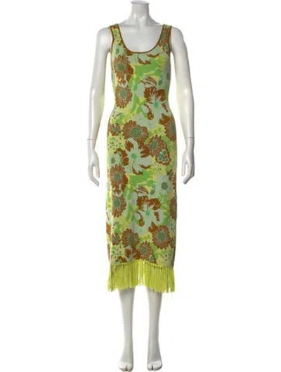 Pre-owned Alemais Wrenly Midi Length Dress In Yellow