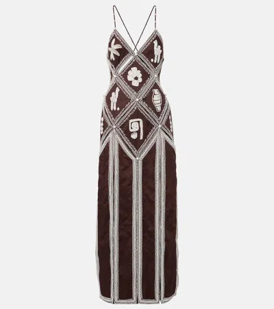 Alemais Alémais X Laurence Leenaert Leandra Ramie Maxi Dress In Brown