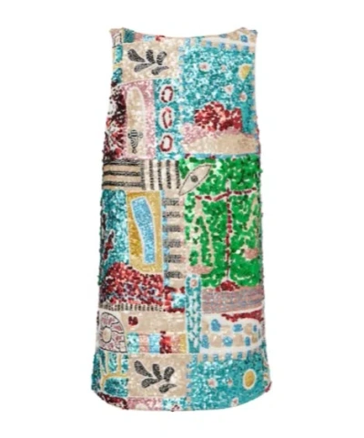 Alemais X Lrnce Jazz Sequined Linen Minidress In Multi