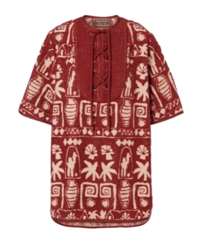 Alemais X Lrnce Maya Cotton Minidress In Red