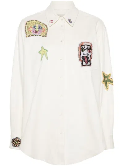 Alemais X Michael Swaney Players-embroidered Shirt In Neutrals
