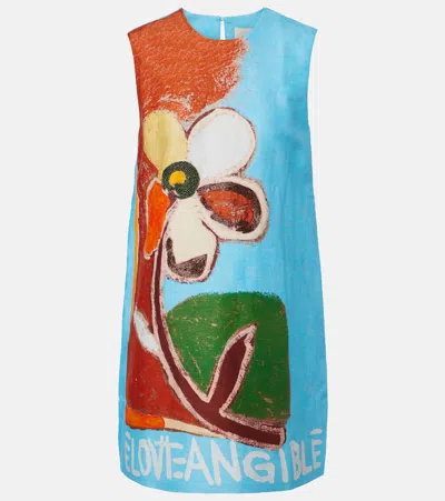 Alemais X Mlak Lenny Printed Linen-blend Minidress In Multi