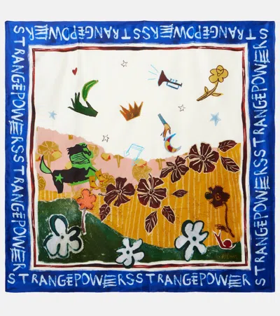 Alemais X Mlak Tangible Love印花真丝斜纹布围巾 In Multi