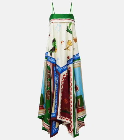 Alemais X Mlak Tangible Love Printed Silk Midi Dress In Multi
