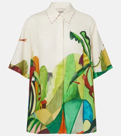 Alemais X Mokshini Linen Bowling Shirt In Multi