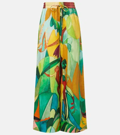 Alemais X Mokshini Linen Wide-leg Pants In Multi