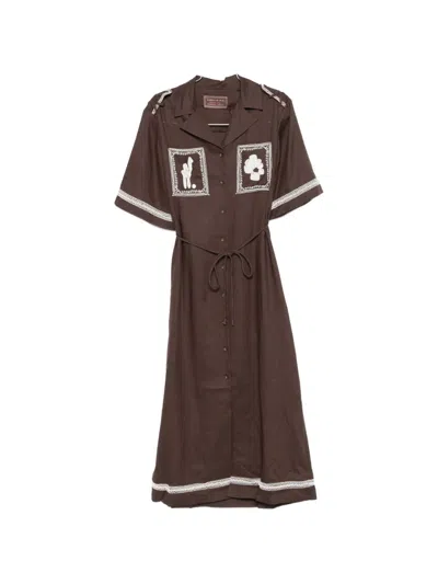 Alemais Xlaurence Leenaert Leandra Maxi Shirt Dress In Brown