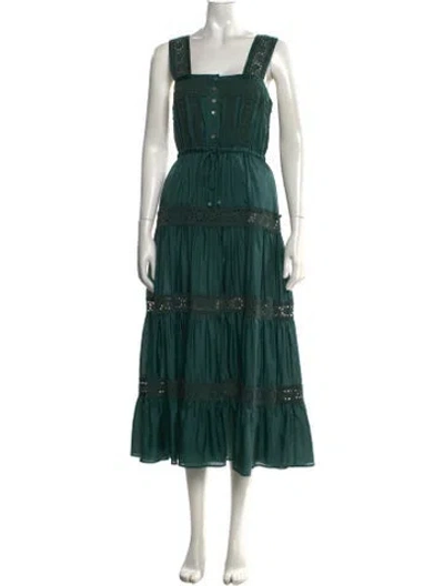 Pre-owned Alemais Xylo Midi Long Dress In Green
